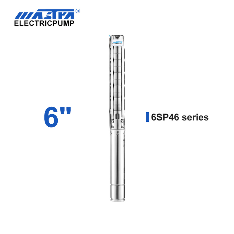 60Hz Mastra 6 inch stainless steel submersible pump - 6SP series 46 m³/h rated flow 1.5 hp water motor price